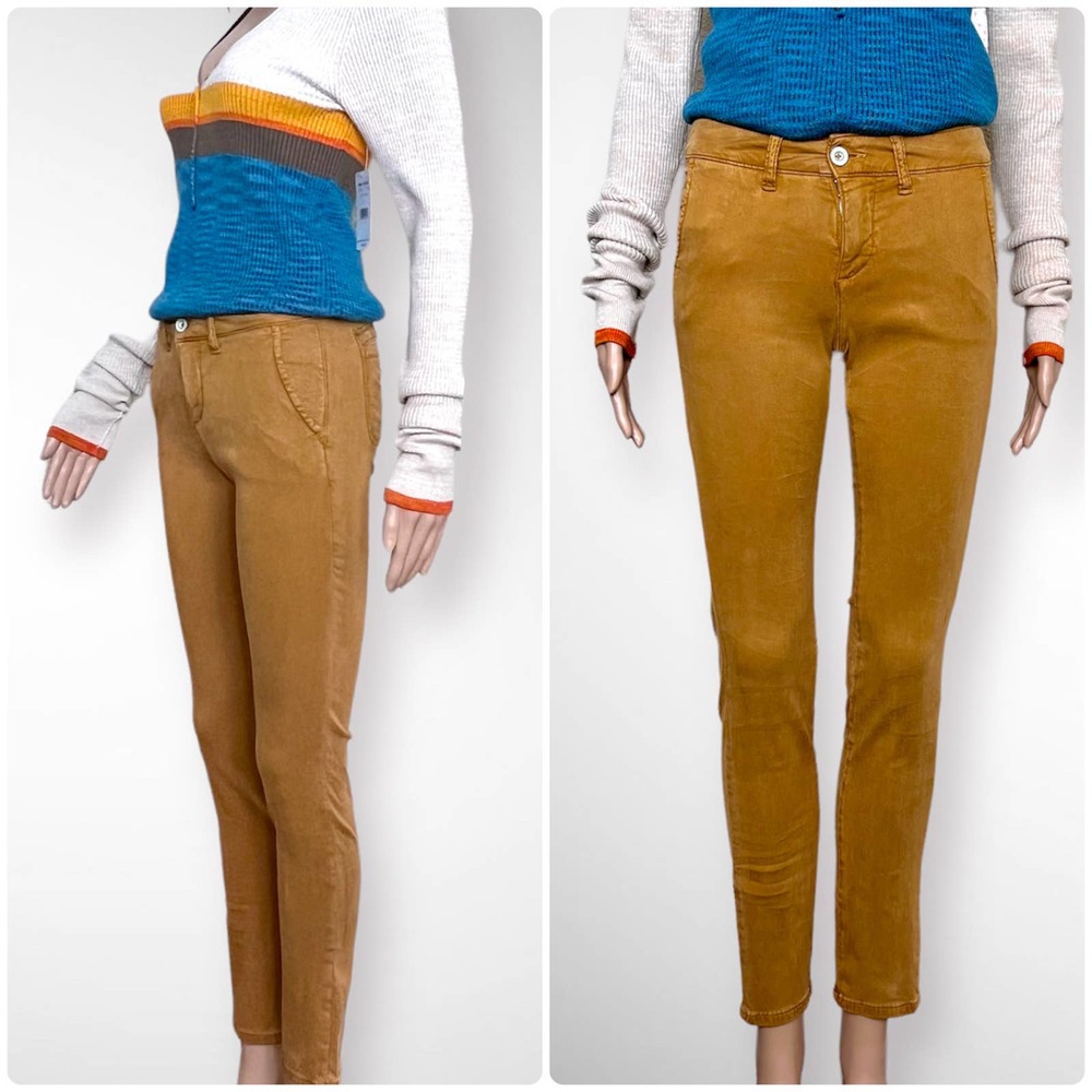 Anthropologie x HEI HEI Abroad Sateen Skinny Jeans sz 25 Brown HoneySTretchy